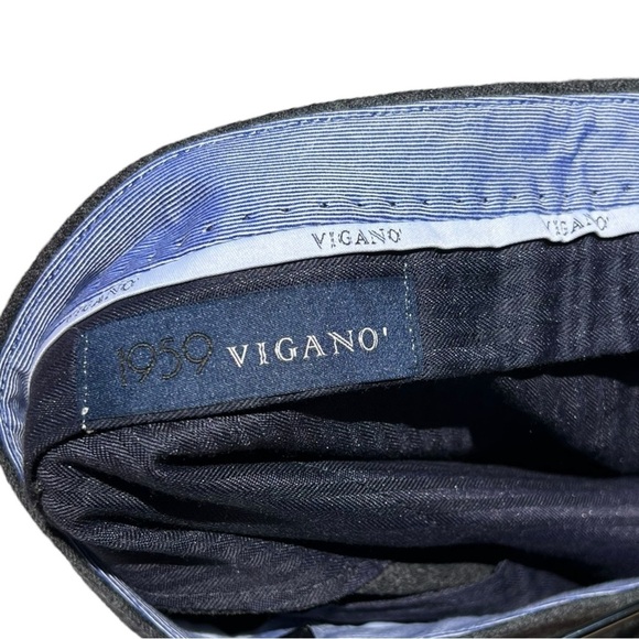 🌻NEW w.tags Vigano Gray Wool Straight Leg Flat Front Dress Pants Men's Size 36 - Picture 7 of 12